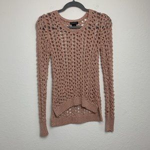 Lucky Brand Rose Pink Open Knit Top